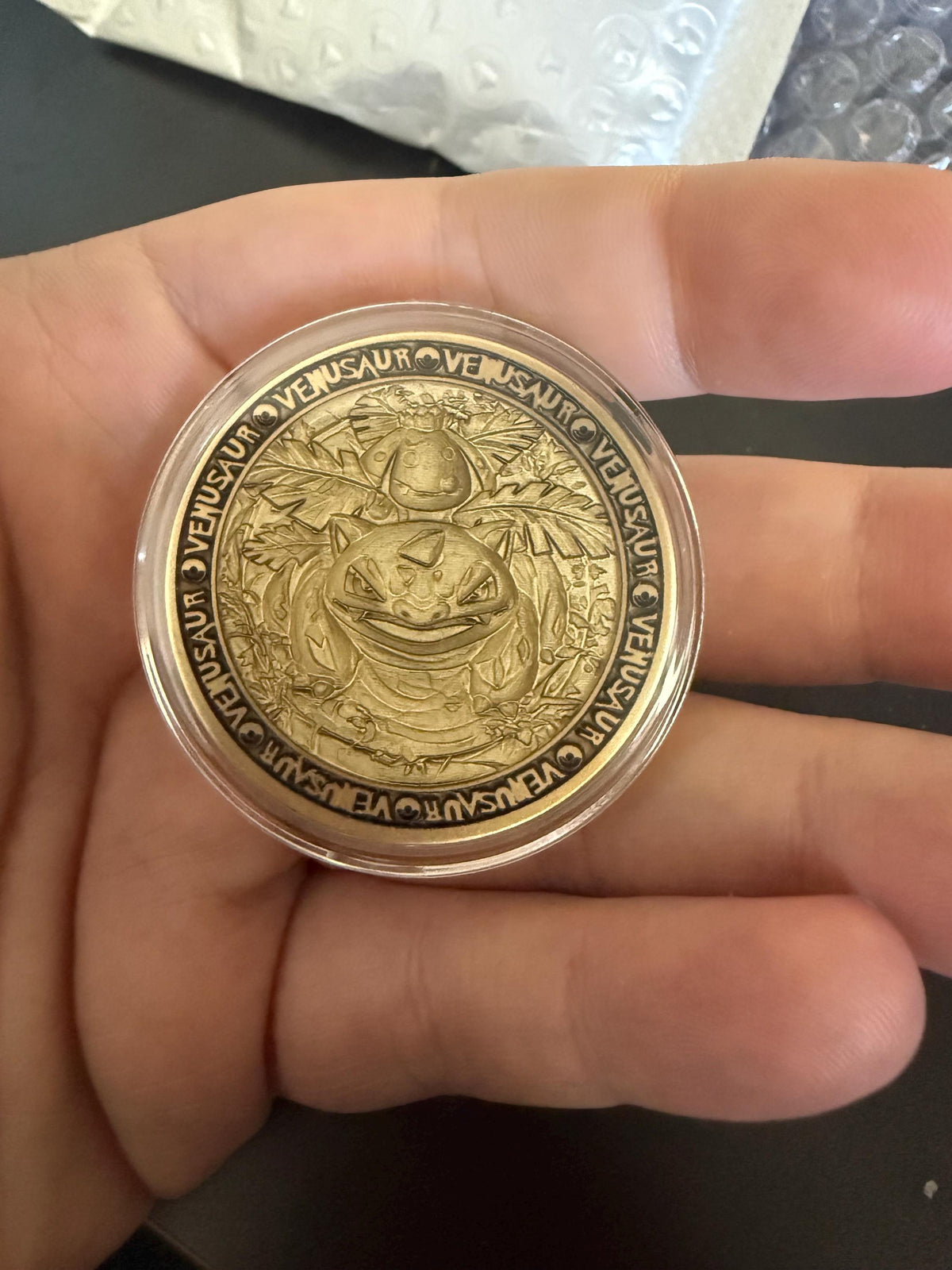 Engraved Brass Venusaur Coin – 40mm Collectible with Optional Personalization