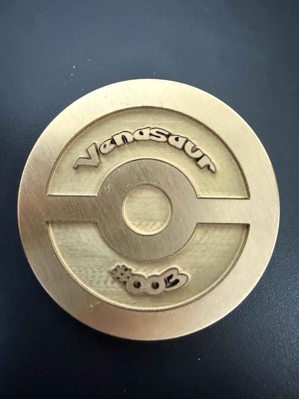 Engraved Brass Venusaur Coin – 40mm Collectible with Optional Personalization