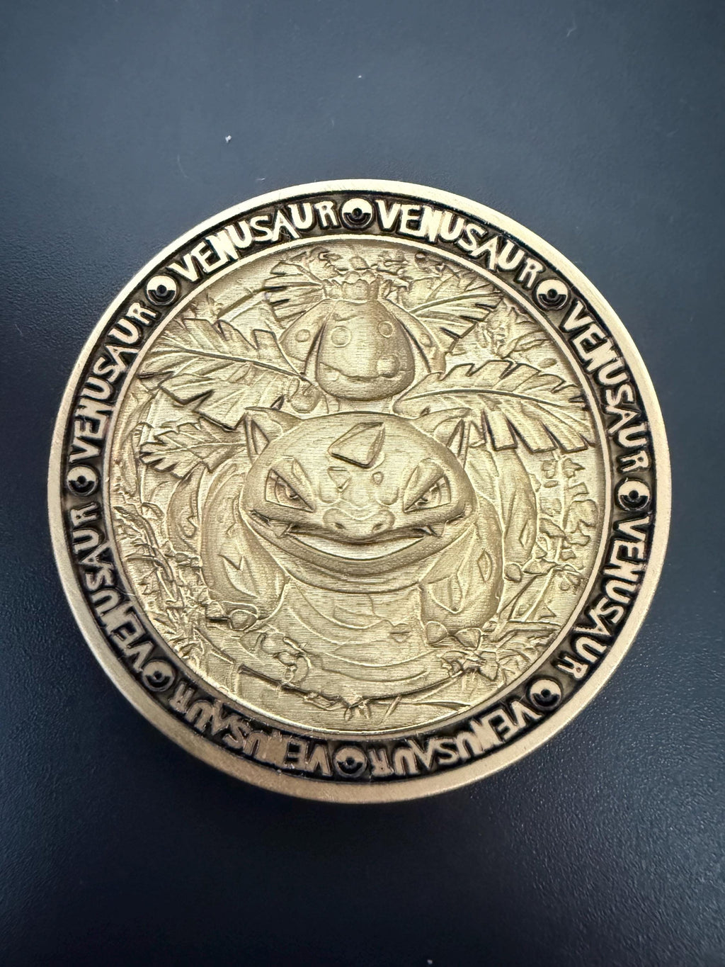Engraved Brass Venusaur Coin – 40mm Collectible with Optional Personalization