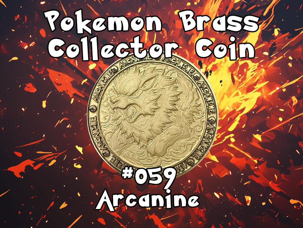 Engraved Brass Arcanine Coin – 40mm Collectible with Optional Personalization