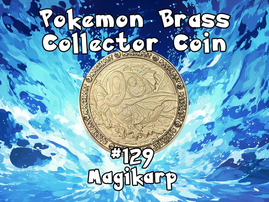 Engraved Brass Magikarp Coin – 40mm Collectible with Optional Personalization