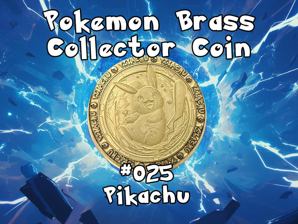 Engraved Brass Pikachu Coin – 40mm Collectible with Optional Personalization