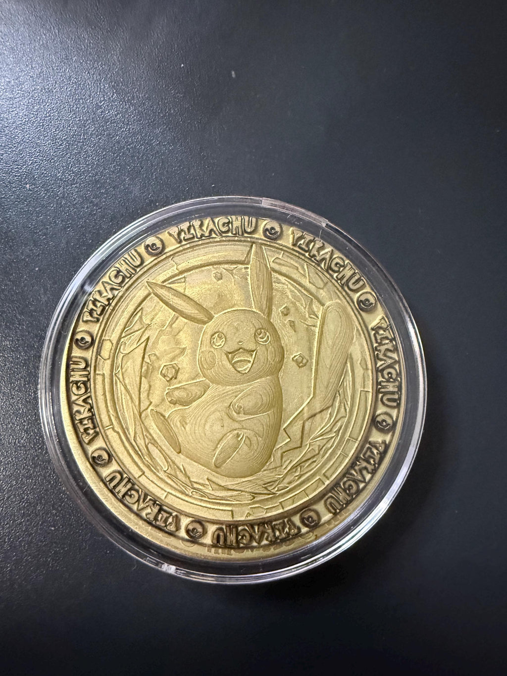 Engraved Brass Pikachu Coin – 40mm Collectible with Optional Personalization