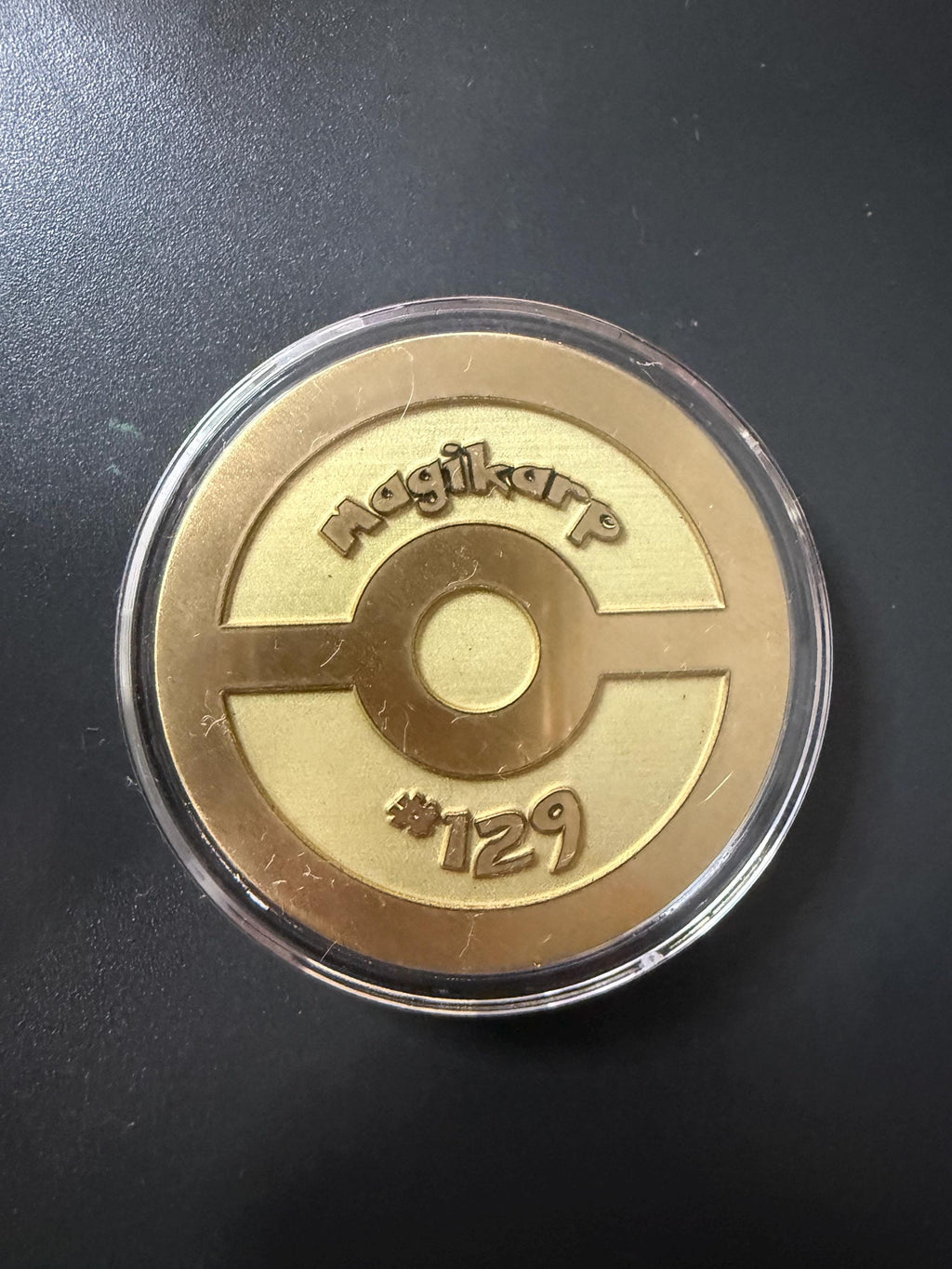 Engraved Brass Magikarp Coin – 40mm Collectible with Optional Personalization