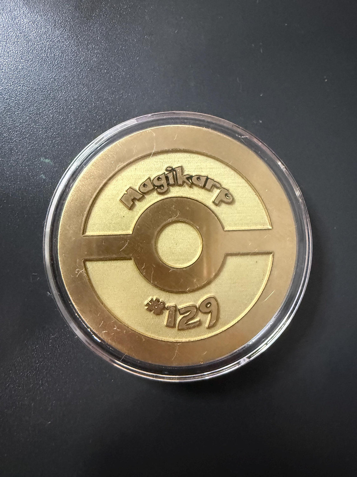 Engraved Brass Magikarp Coin – 40mm Collectible with Optional Personalization