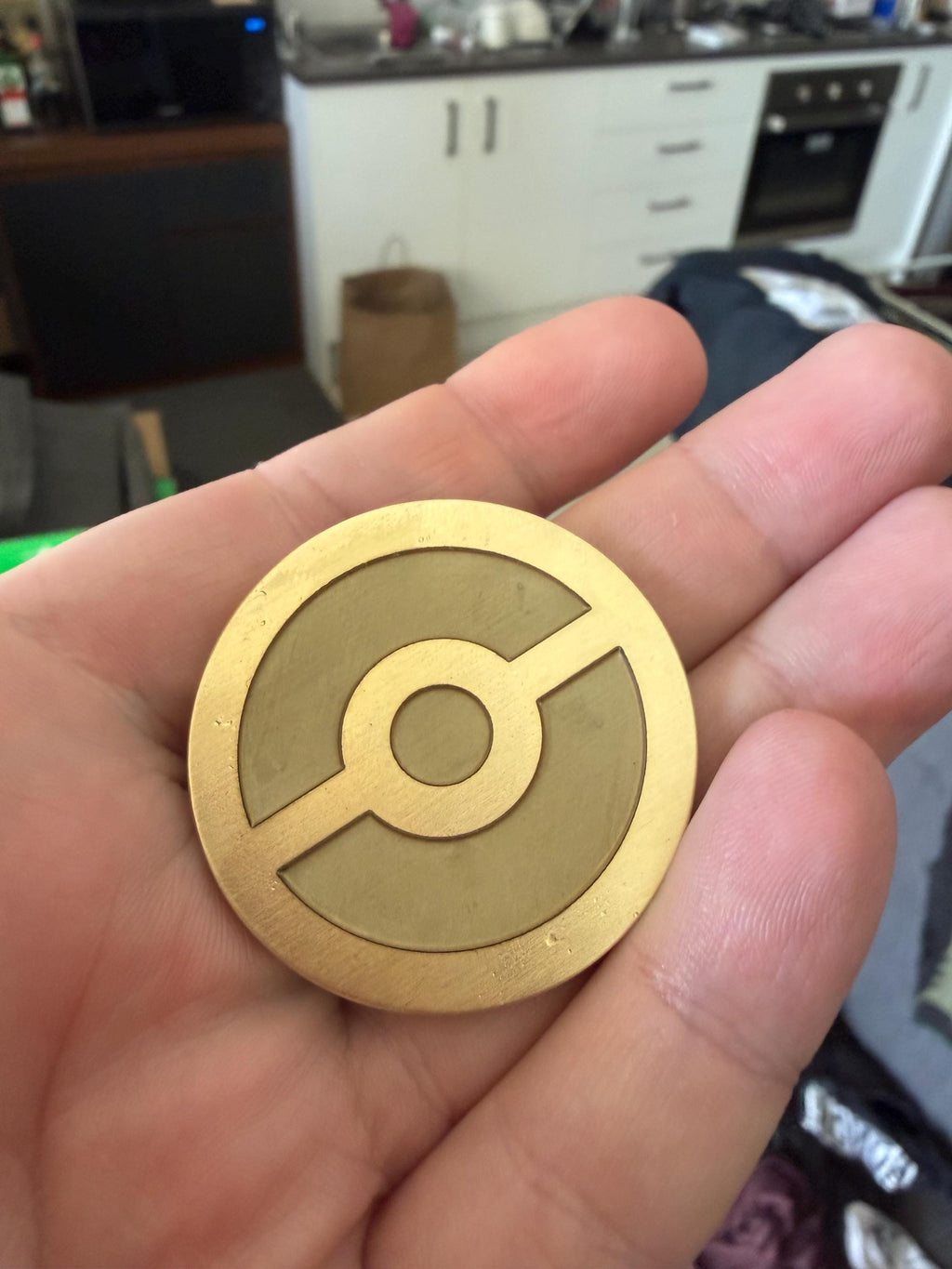 Engraved Brass Feraligatr Coin – 40mm Collectible with Optional Personalization