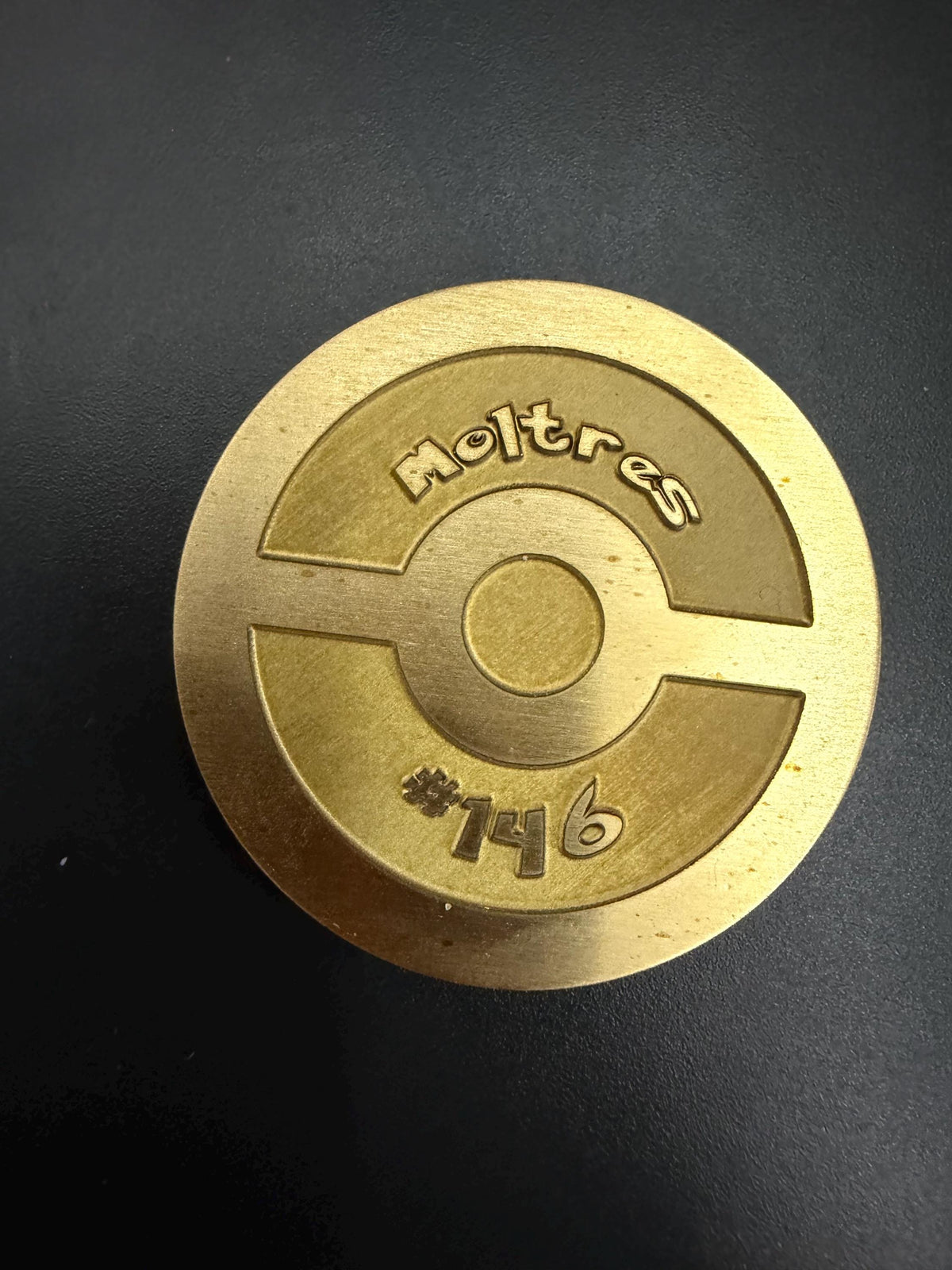 Engraved Brass Moltres Coin – 40mm Collectible with Optional Personalization