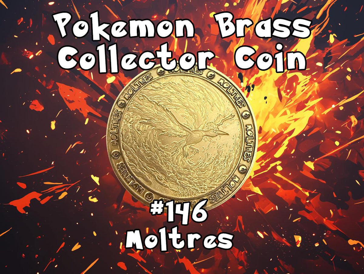 Engraved Brass Moltres Coin – 40mm Collectible with Optional Personalization