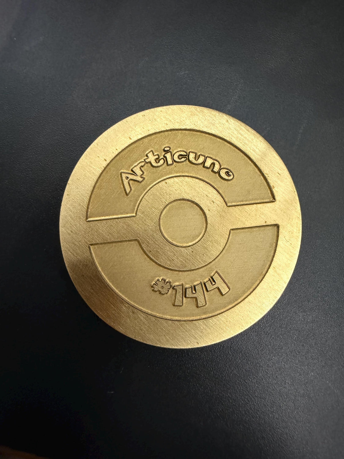 Engraved Brass Articuno Coin – 40mm Collectible with Optional Personalization
