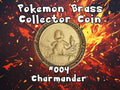 Engraved Brass Charmander Coin – 40mm Collectible with Optional Personalization