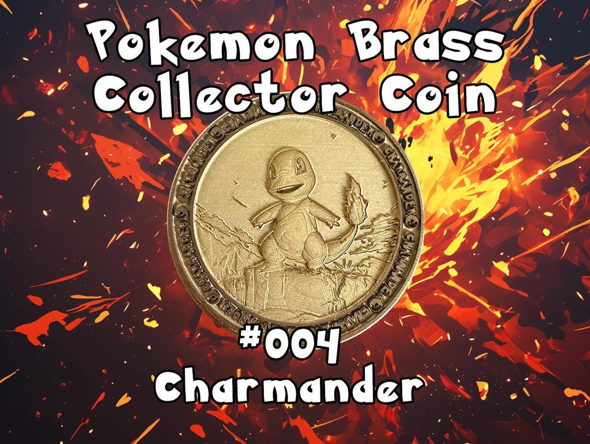 Engraved Brass Charmander Coin – 40mm Collectible with Optional Personalization