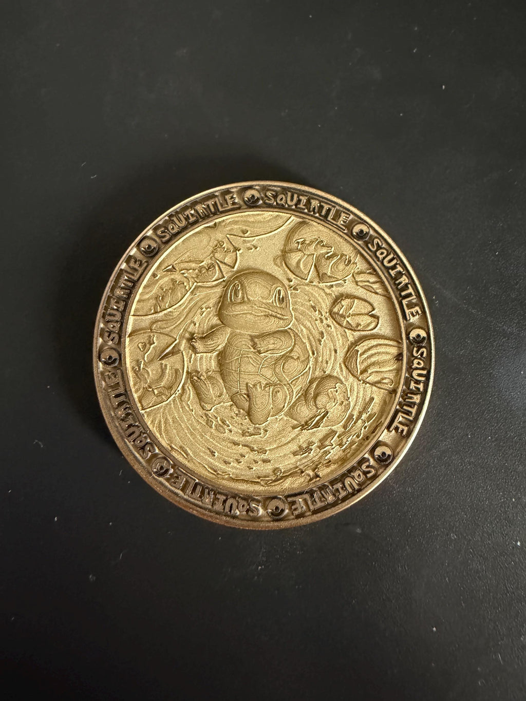 Engraved Brass Squirtle Coin – 40mm Collectible with Optional Personalization