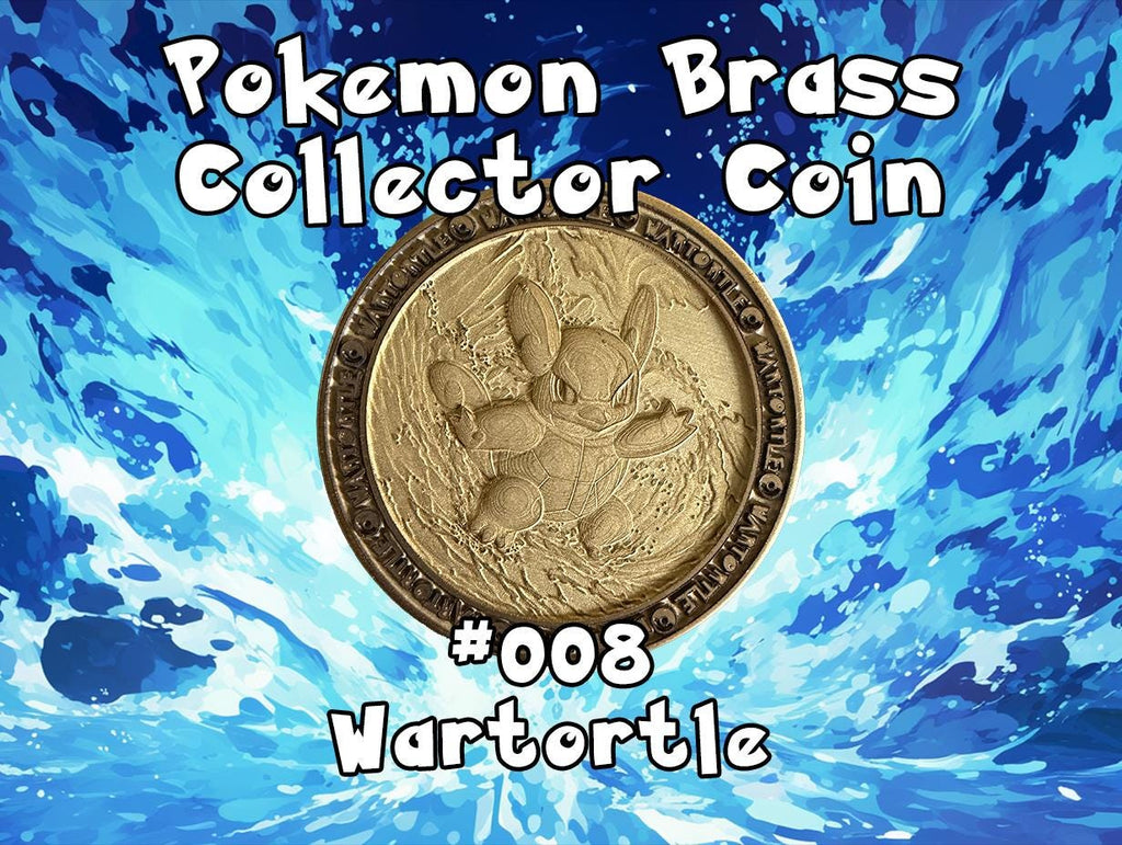 Engraved Brass Wartortle Coin – 40mm Collectible with Optional Personalization