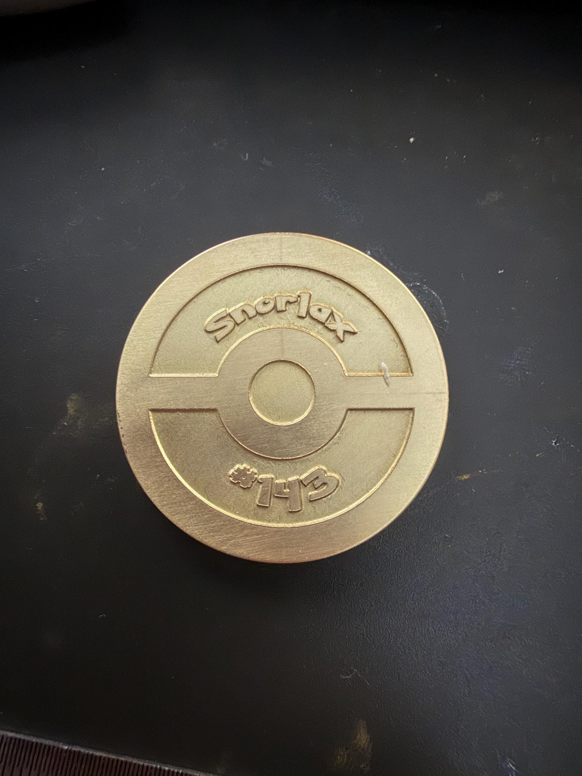 Engraved Brass Snorlax Coin – 40mm Collectible with Optional Personalization