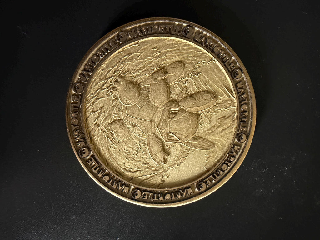 Engraved Brass Wartortle Coin – 40mm Collectible with Optional Personalization