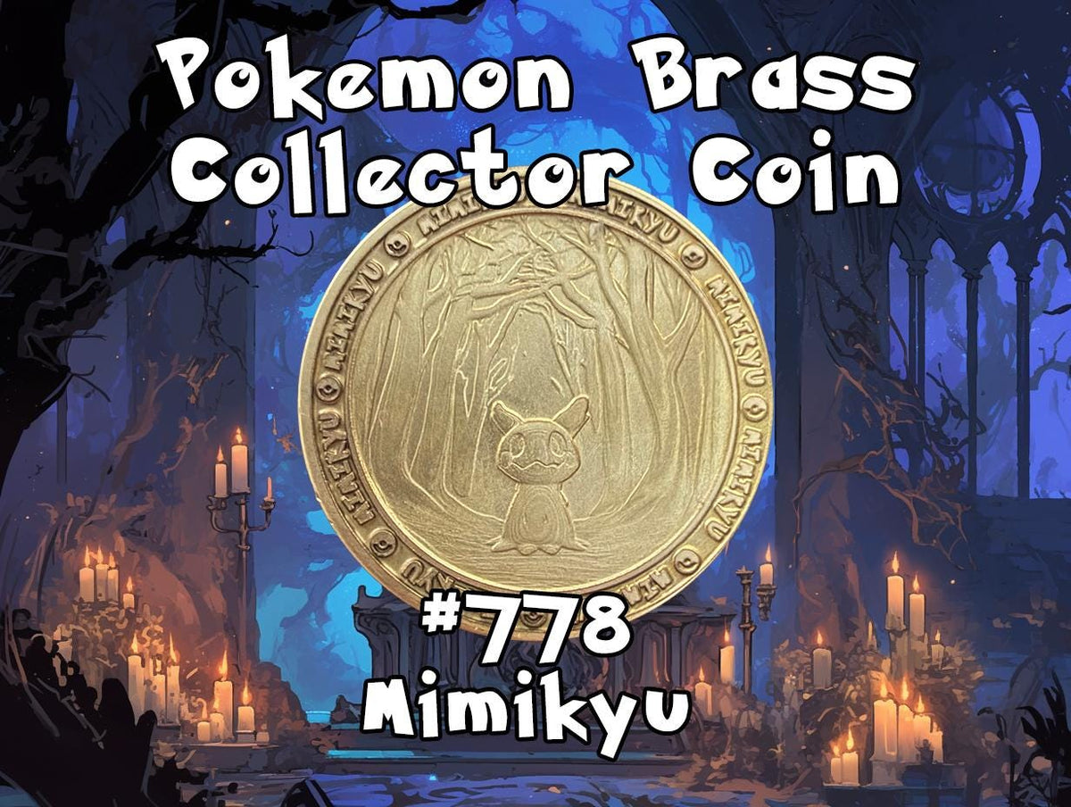Engraved Brass Mimikyu Coin – 40mm Collectible with Optional Personalization