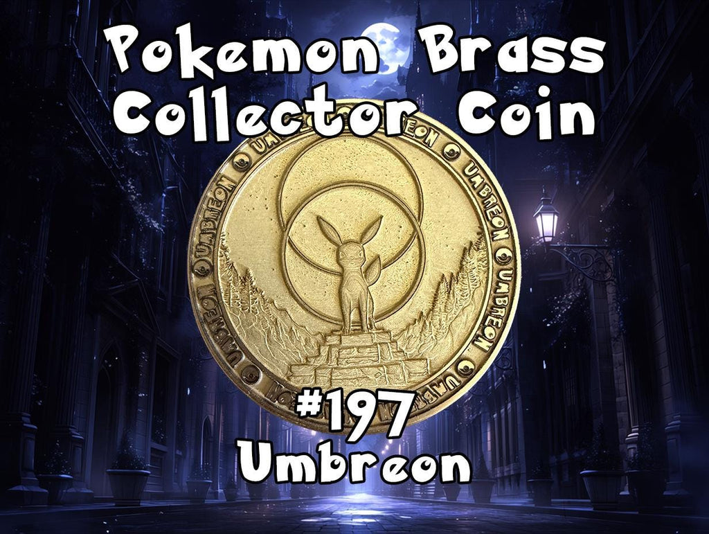 Engraved Brass Umbreon Coin – 40mm Collectible with Optional Personalization