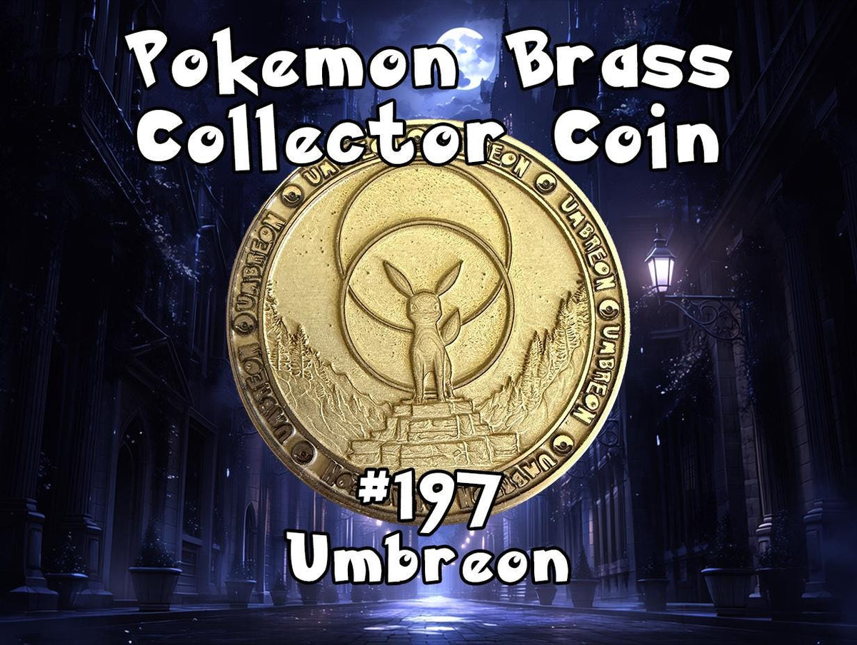 Engraved Brass Umbreon Coin – 40mm Collectible with Optional Personalization
