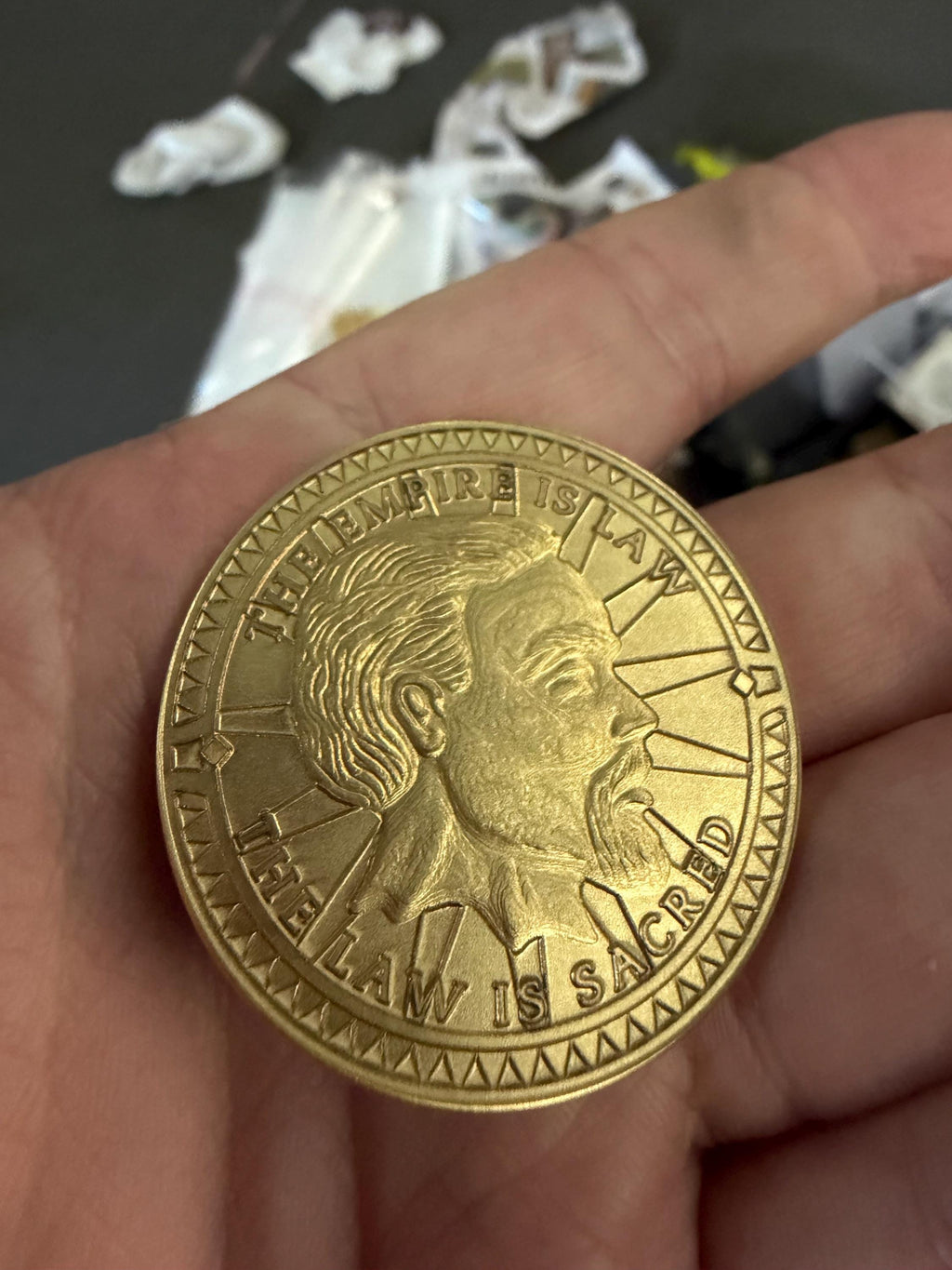 Engraved Brass Septim (Skyrim) Coin – 40mm Collectible with Optional Personalization