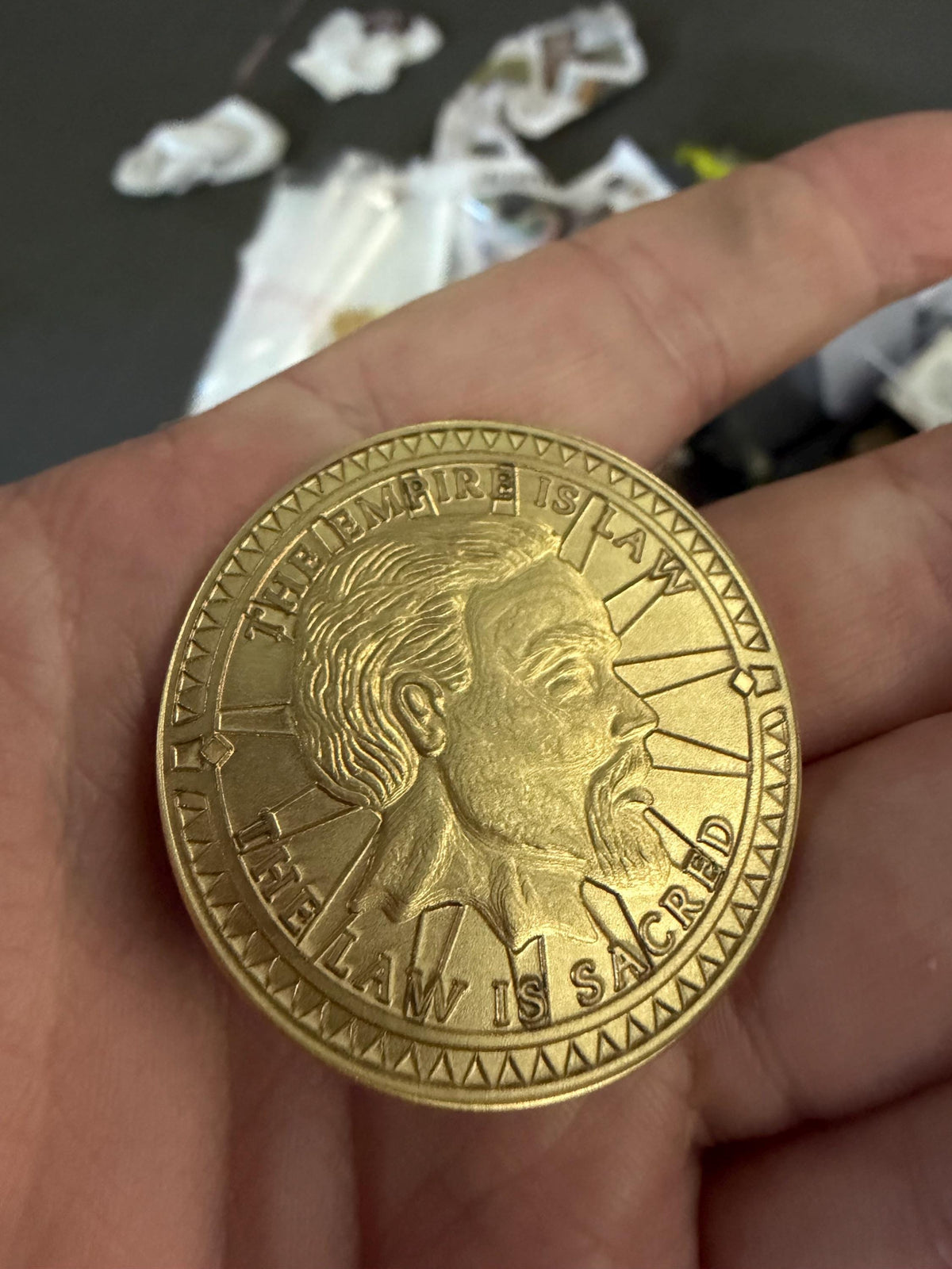 Engraved Brass Septim (Skyrim) Coin – 40mm Collectible with Optional Personalization