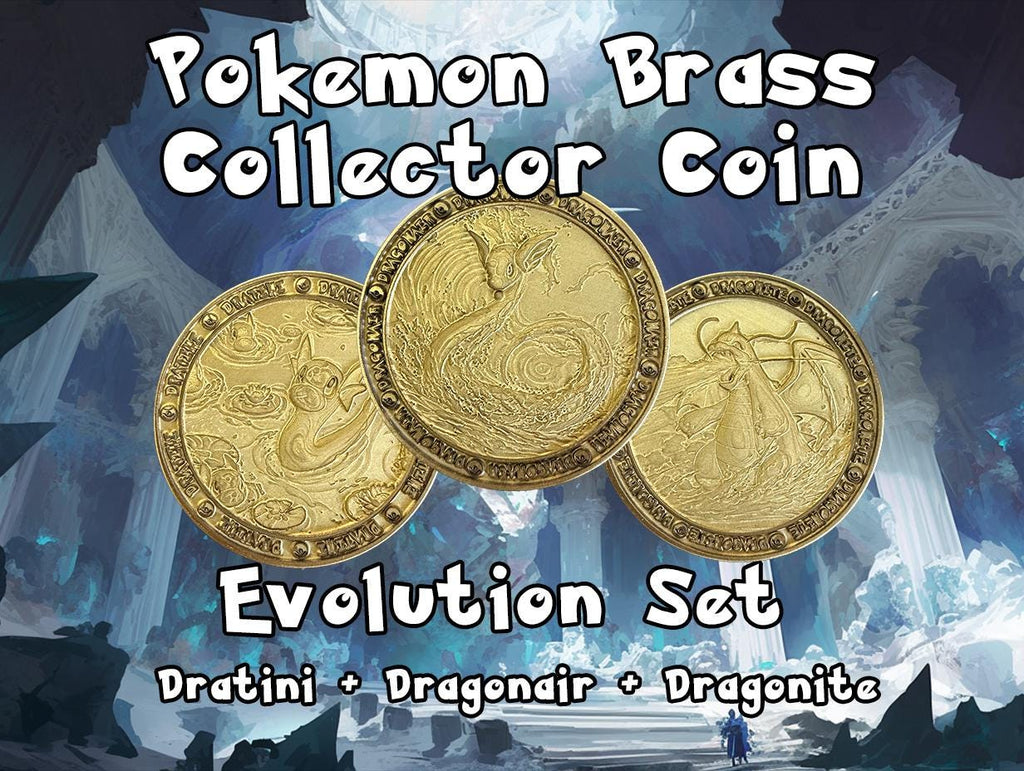 Dratini Evolution Brass Coin Set – 40mm Collectible with Optional Personalization