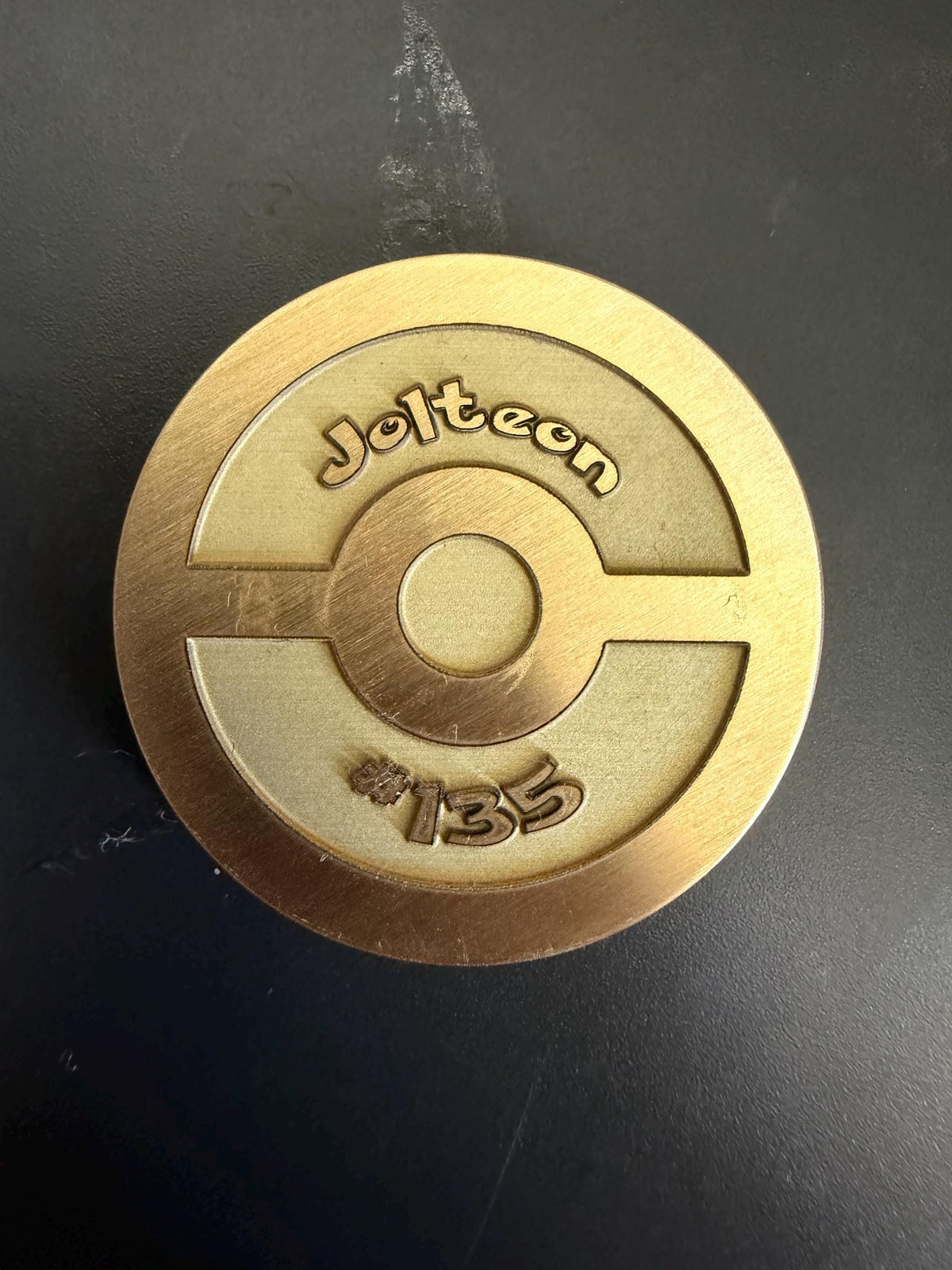 Engraved Brass Jolteon Coin – 40mm Collectible with Optional Personalization