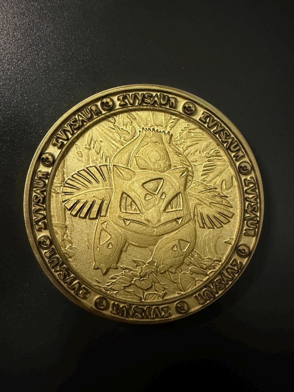 Bulbasaur Evolution Brass Coin Set – 40mm Collectible with Optional Personalization