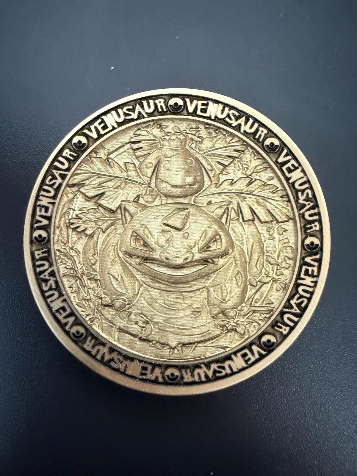 Bulbasaur Evolution Brass Coin Set – 40mm Collectible with Optional Personalization