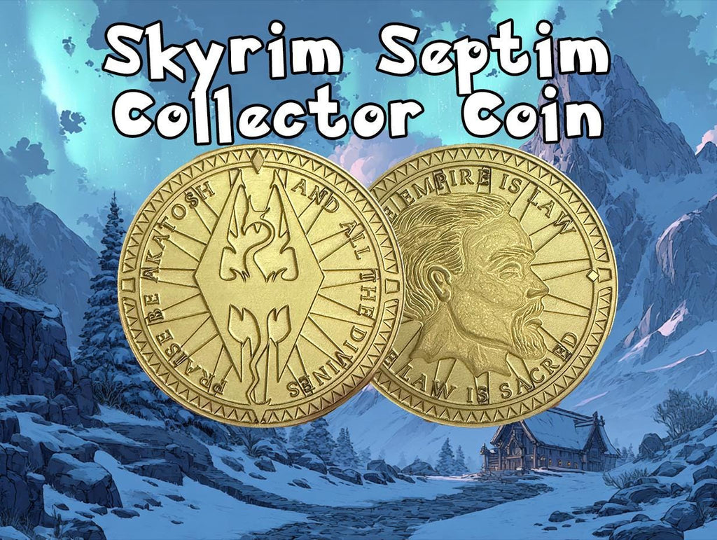 Engraved Brass Septim (Skyrim) Coin – 40mm Collectible with Optional Personalization