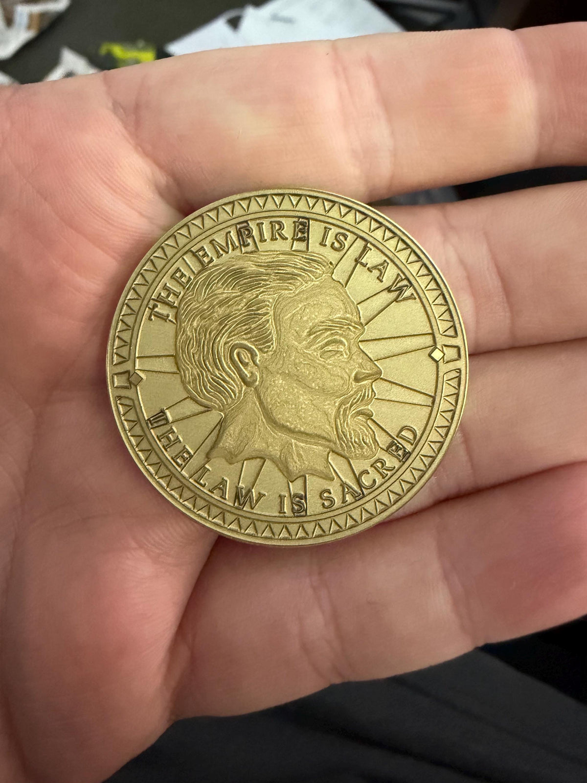 Engraved Brass Septim (Skyrim) Coin – 40mm Collectible with Optional Personalization