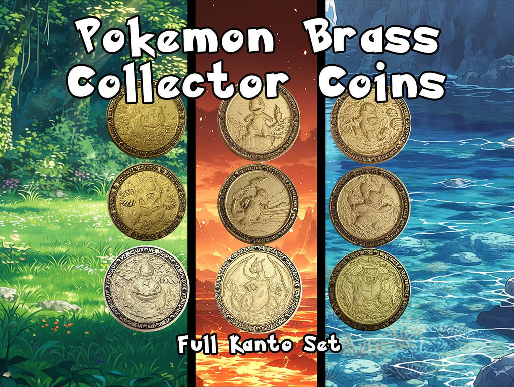 Kanto Starters Full Brass Coin Set – 40mm Collectible with Optional Personalization
