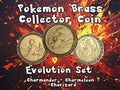 Charmander Evloution Brass Coin Set – 40mm Collectible with Optional Personalization