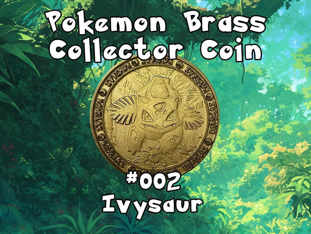 Engraved Brass Ivysaur Coin – 40mm Collectible with Optional Personalization