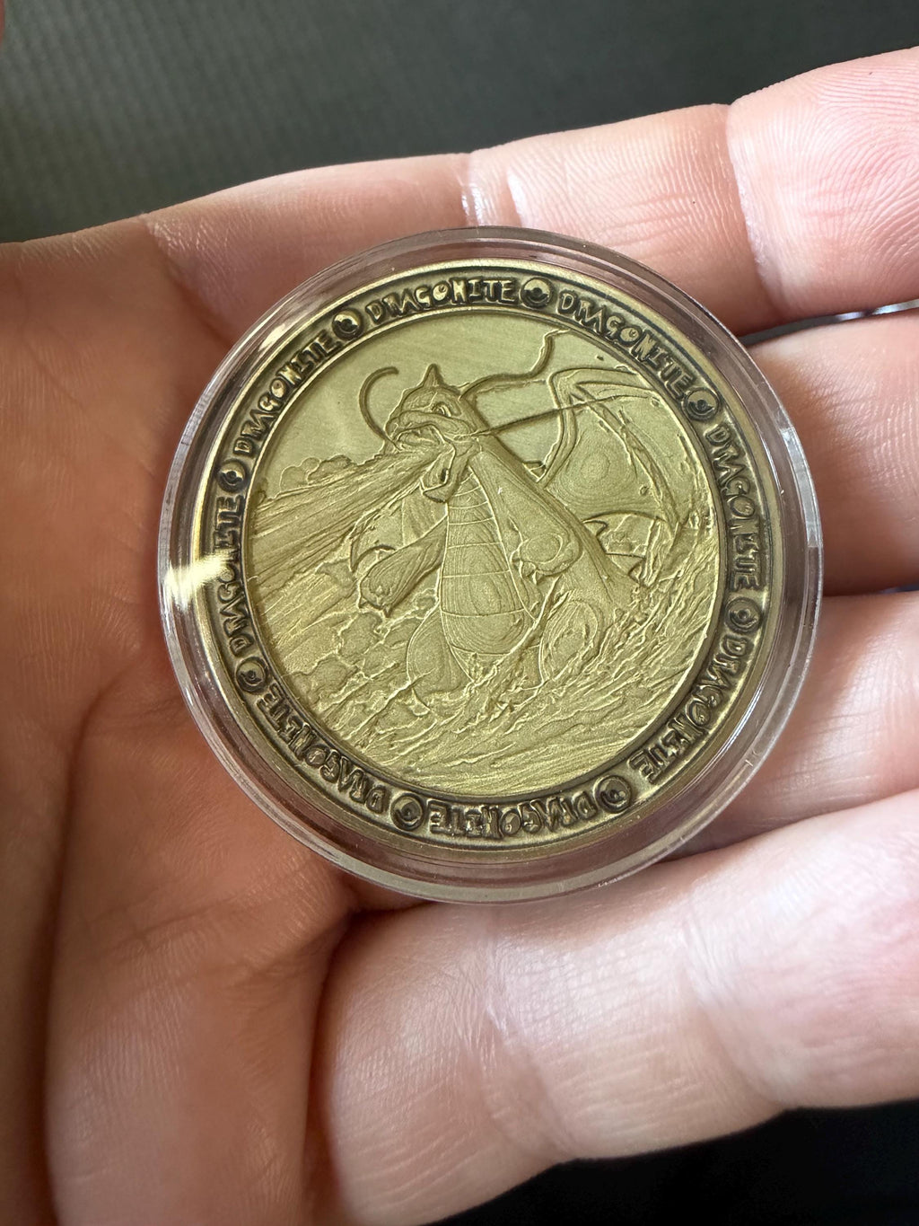 Engraved Brass Dragonite Coin – 40mm Collectible with Optional Personalization