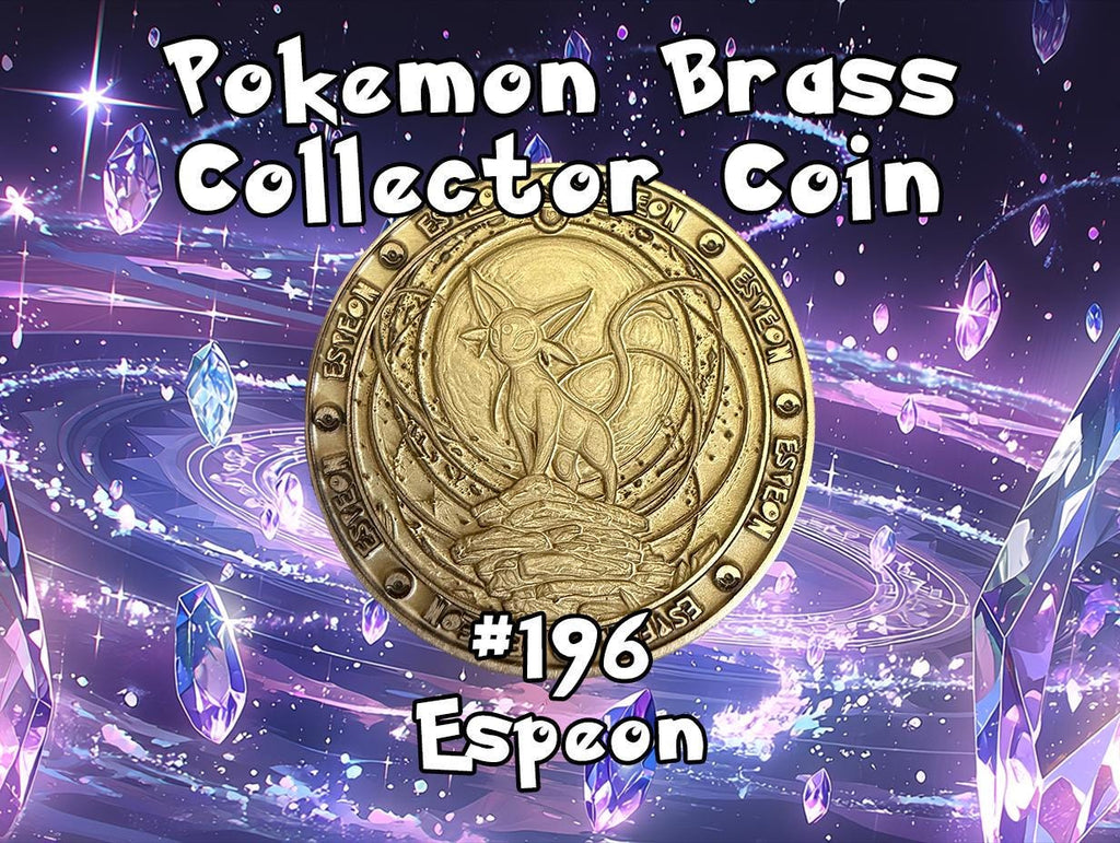 Engraved Brass Espeon Coin – 40mm Collectible with Optional Personalization