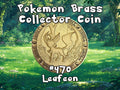Engraved Brass Leafeon Coin – 40mm Collectible with Optional Personalization