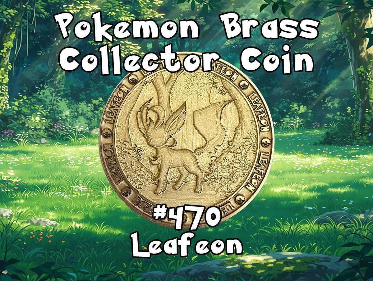 Engraved Brass Leafeon Coin – 40mm Collectible with Optional Personalization