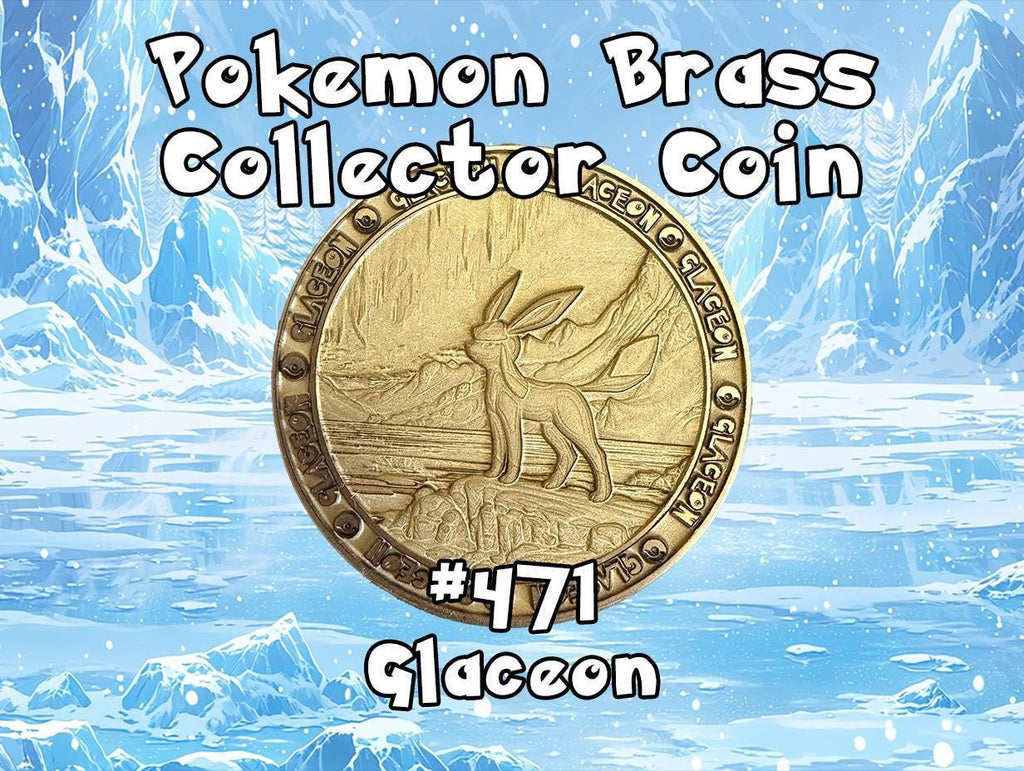 Engraved Brass Glaceon Coin – 40mm Collectible with Optional Personalization