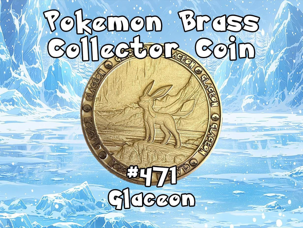 Engraved Brass Glaceon Coin – 40mm Collectible with Optional Personalization