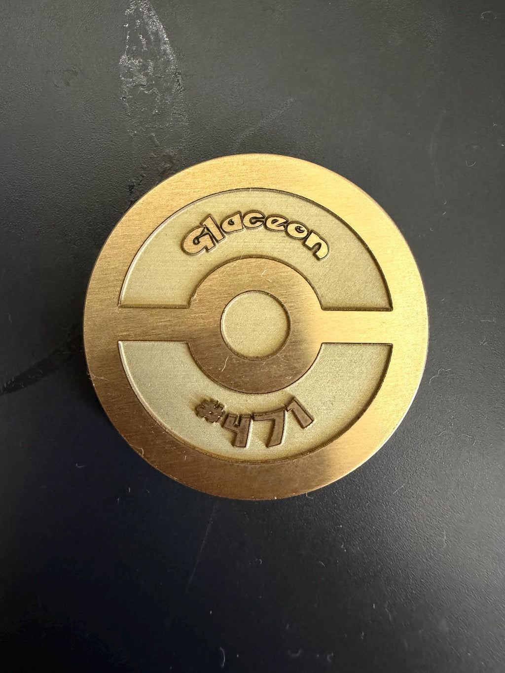Engraved Brass Glaceon Coin – 40mm Collectible with Optional Personalization