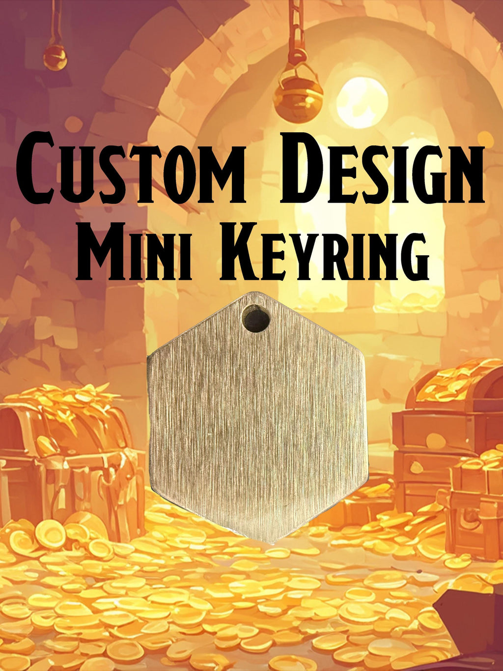 Mini Brass Custom Design Keyring – Engraved