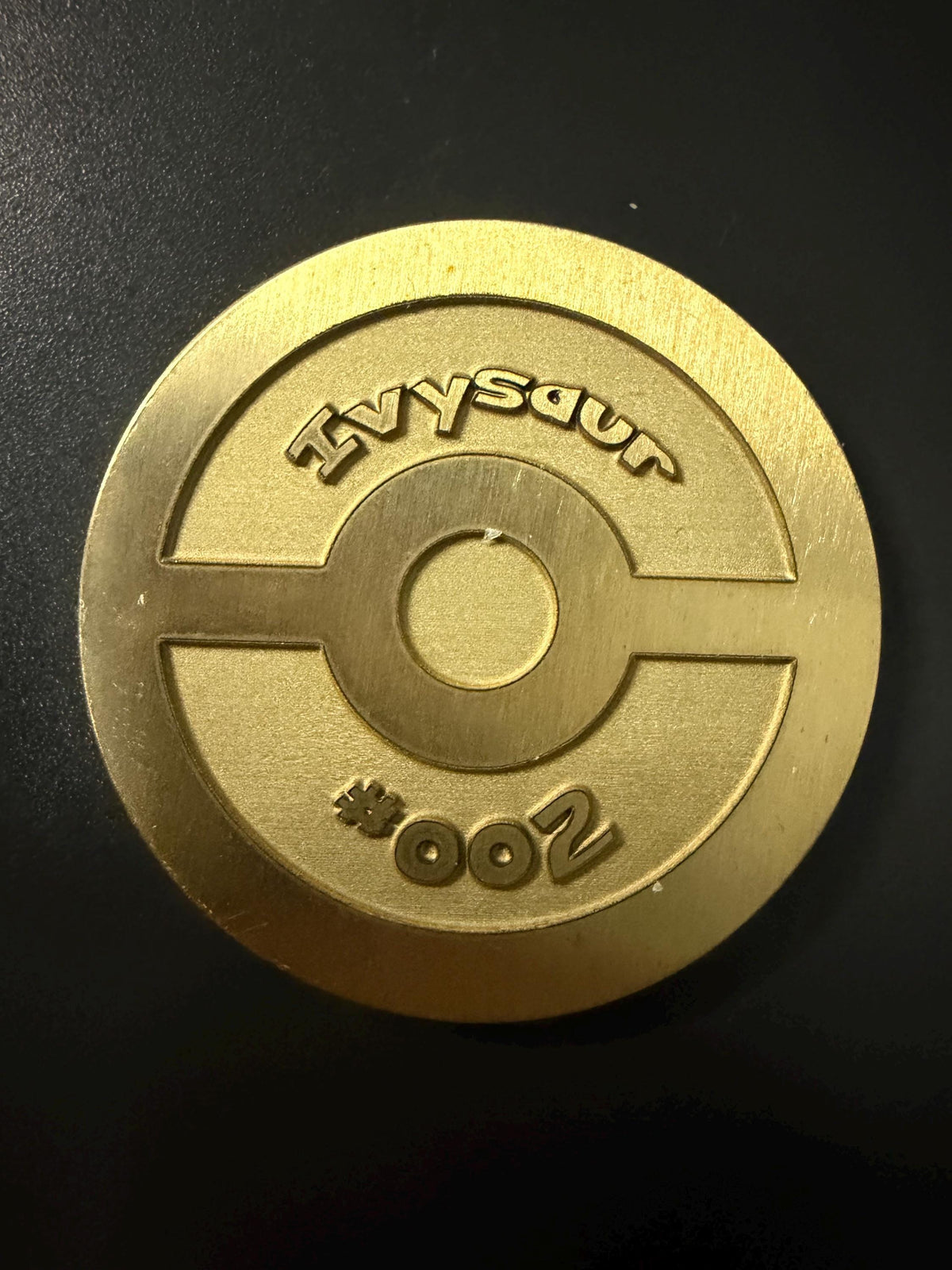 Engraved Brass Ivysaur Coin – 40mm Collectible with Optional Personalization