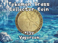 Engraved Brass Vaporeon Coin – 40mm Collectible with Optional Personalization