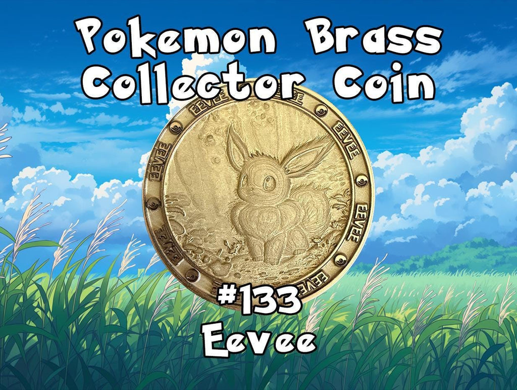Engraved Brass Eevee Coin – 40mm Collectible with Optional Personalization