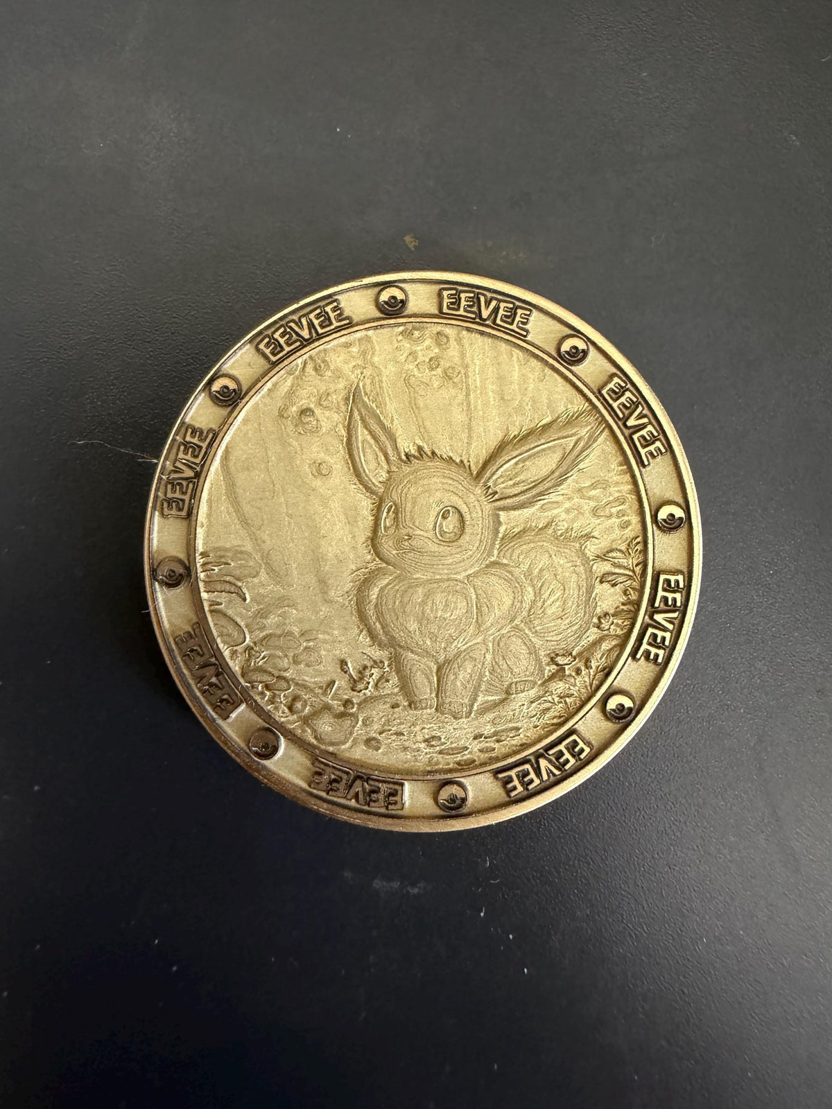 Engraved Brass Eevee Coin – 40mm Collectible with Optional Personalization