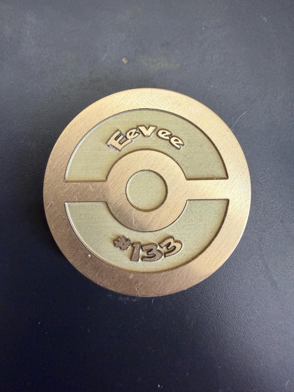 Engraved Brass Eevee Coin – 40mm Collectible with Optional Personalization
