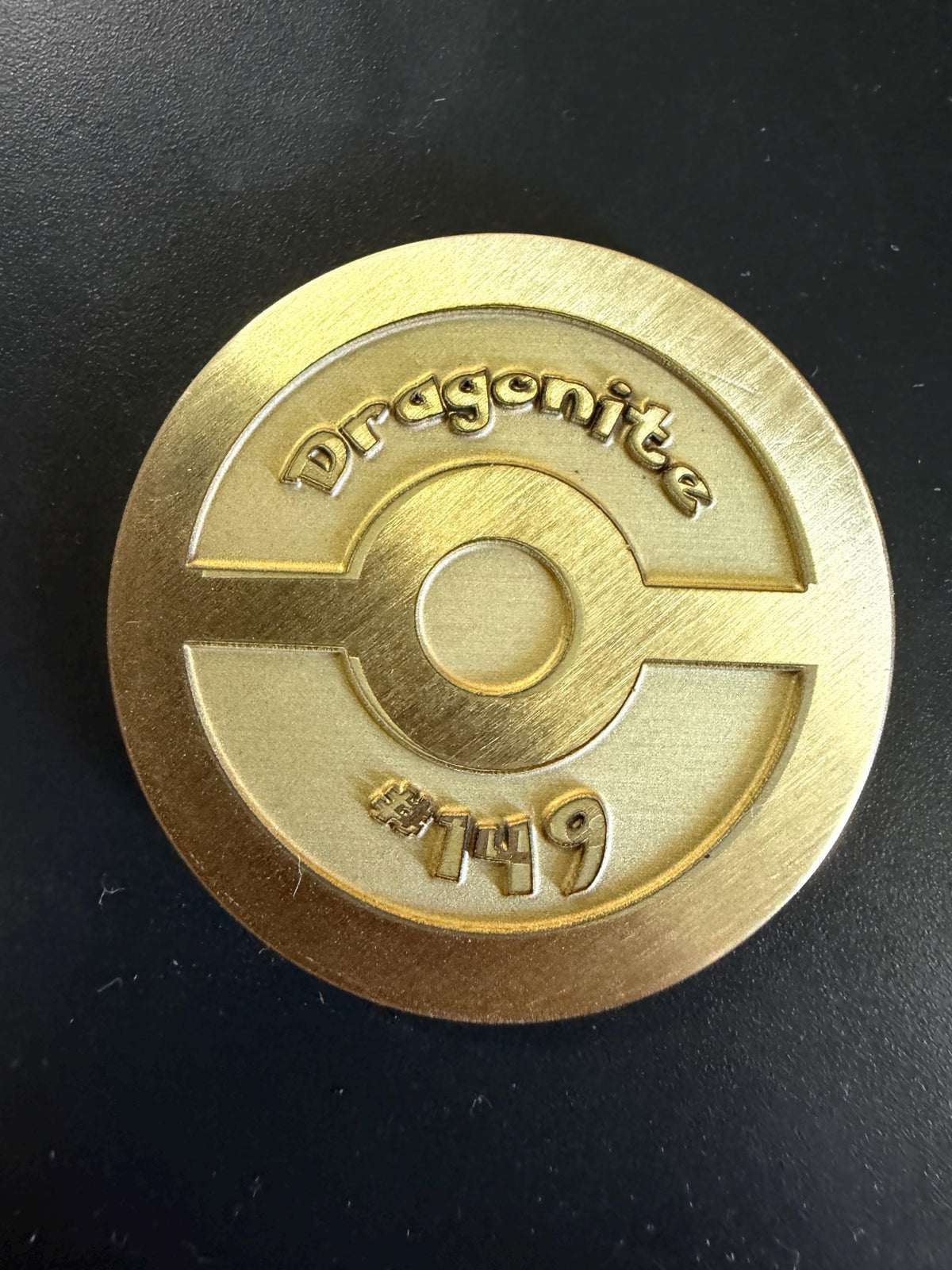 Engraved Brass Dragonite Coin – 40mm Collectible with Optional Personalization