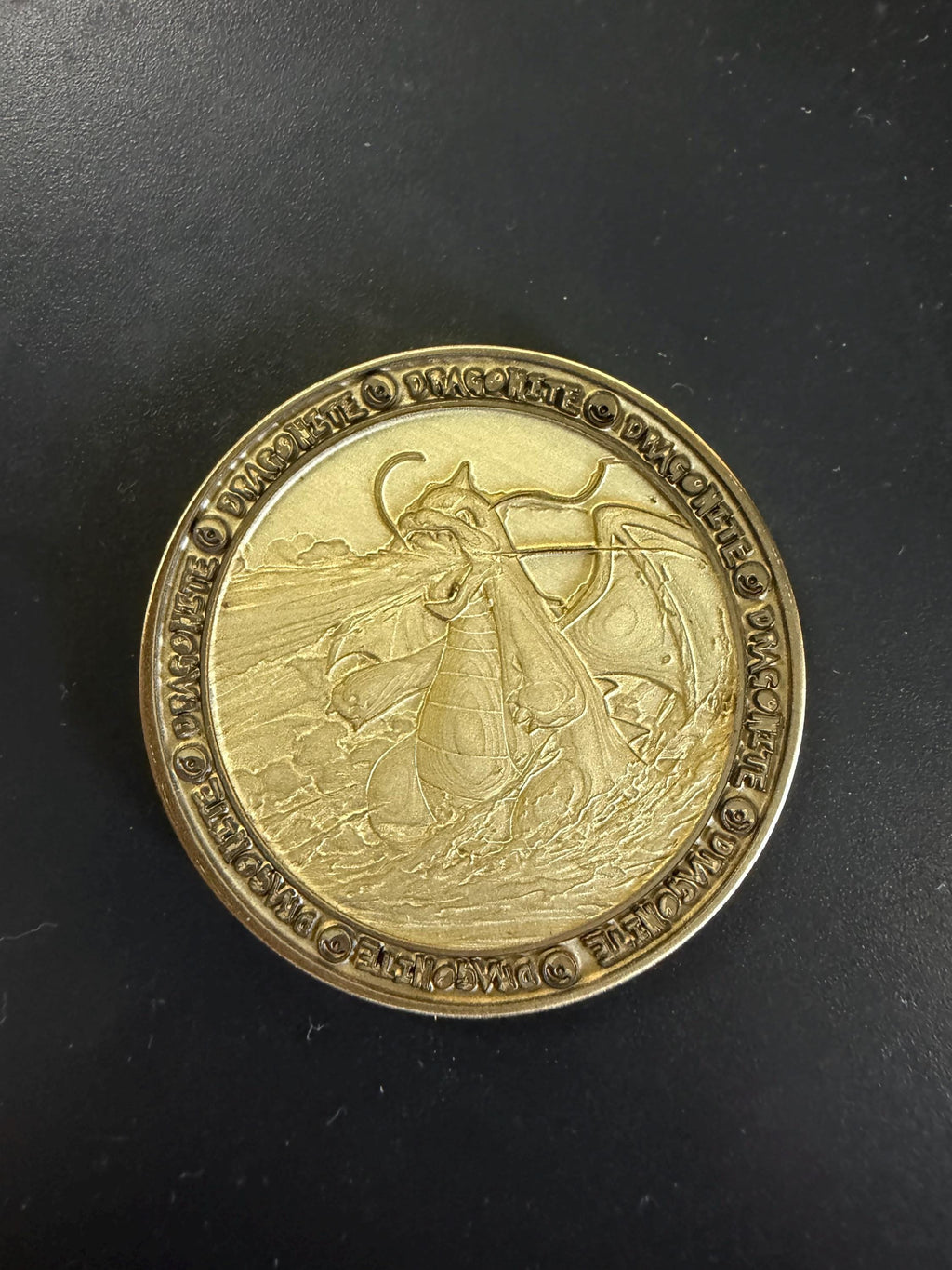 Engraved Brass Dragonite Coin – 40mm Collectible with Optional Personalization