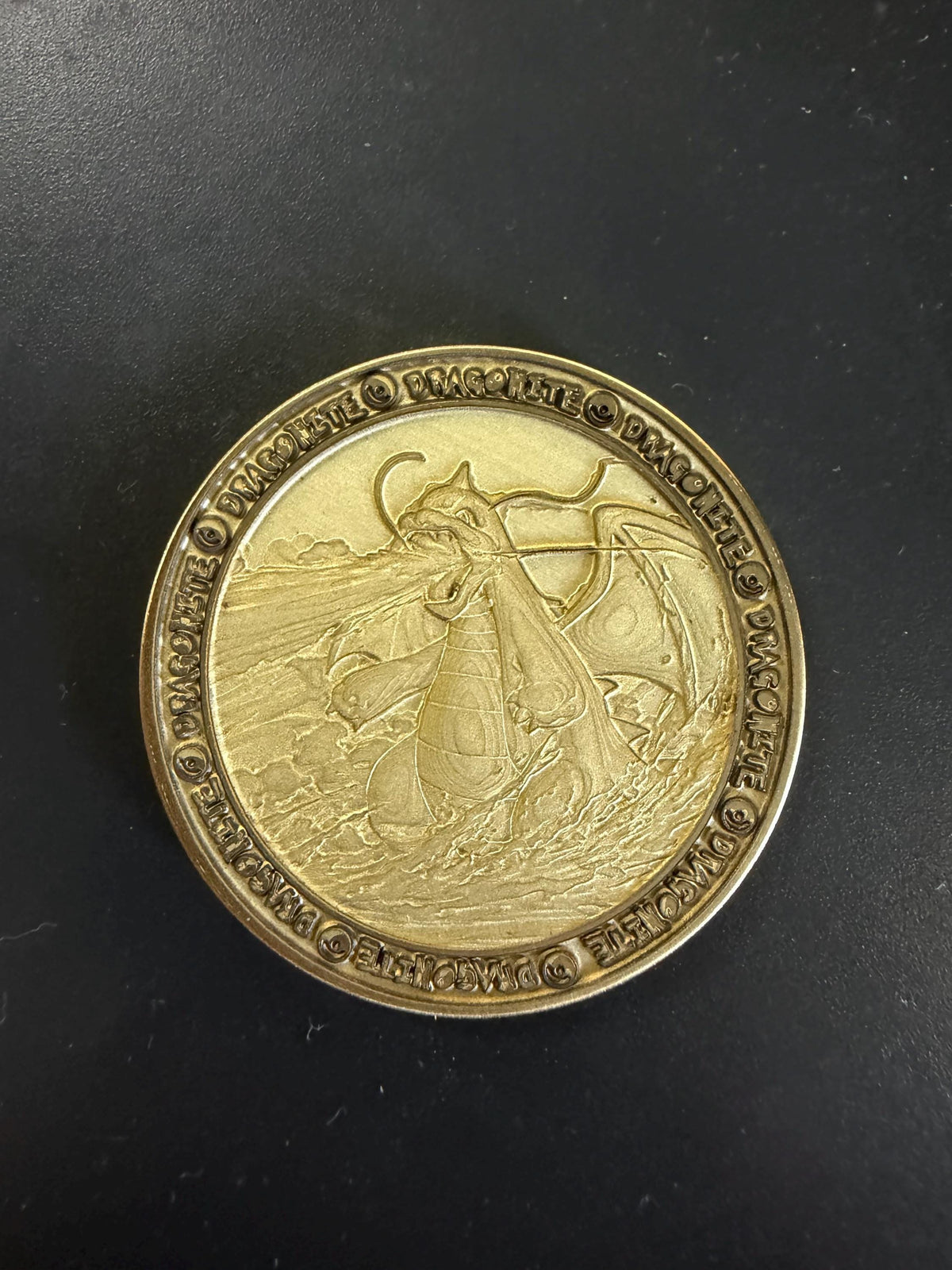 Engraved Brass Dragonite Coin – 40mm Collectible with Optional Personalization