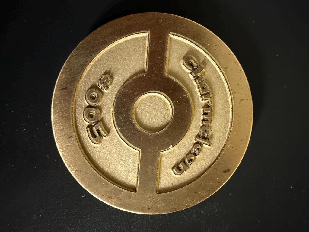 Engraved Brass Charmeleon Coin – 40mm Collectible with Optional Personalization